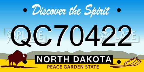 QC70422 North Dakota License Plate