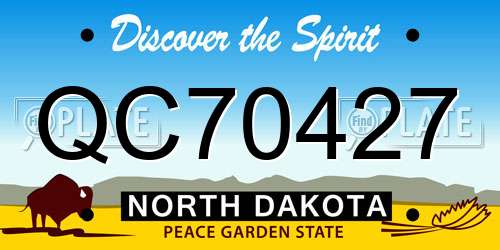 QC70427 North Dakota License Plate