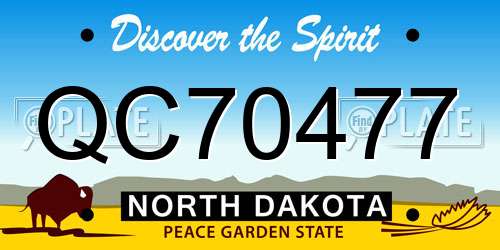 QC70477 North Dakota License Plate