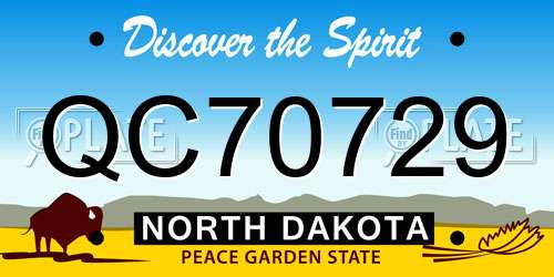 QC70729 North Dakota License Plate