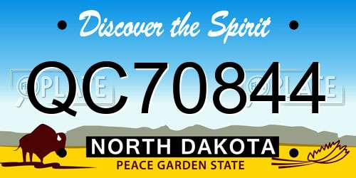 QC70844 North Dakota License Plate
