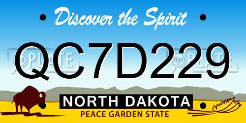 QC7D229 North Dakota License Plate