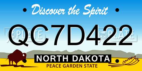 QC7D422 North Dakota License Plate
