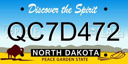 QC7D472 North Dakota License Plate