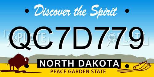QC7D779 North Dakota License Plate