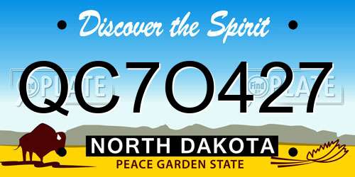 QC7O427 North Dakota License Plate
