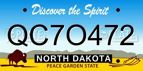 QC7O472 North Dakota License Plate
