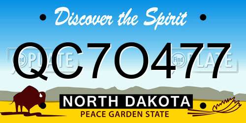 QC7O477 North Dakota License Plate