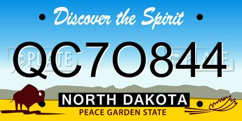 QC7O844 North Dakota License Plate