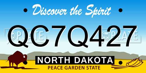 QC7Q427 North Dakota License Plate