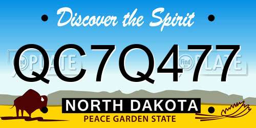 QC7Q477 North Dakota License Plate