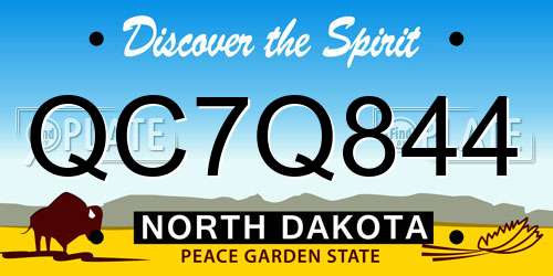 QC7Q844 North Dakota License Plate