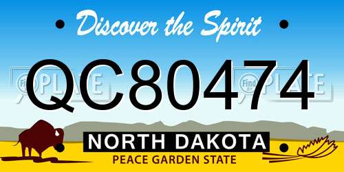 QC80474 North Dakota License Plate