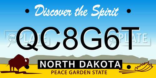 QC8G6T North Dakota License Plate