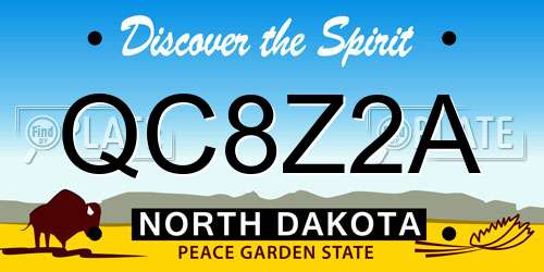 QC8Z2A North Dakota License Plate