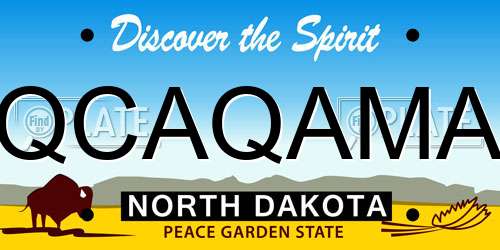 QCAQAMA North Dakota License Plate
