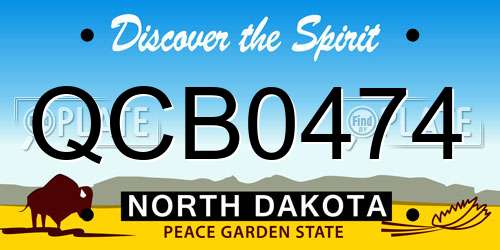 QCB0474 North Dakota License Plate
