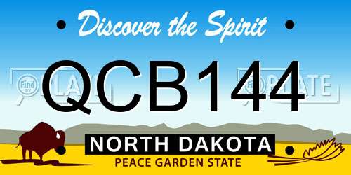 QCB144 North Dakota License Plate