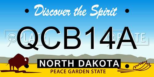 QCB14A North Dakota License Plate