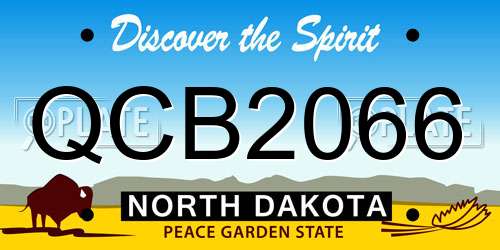 QCB2066 North Dakota License Plate