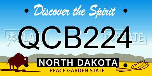QCB224 North Dakota License Plate
