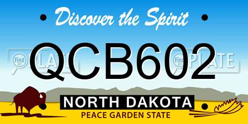 QCB602 North Dakota License Plate