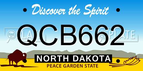 QCB662 North Dakota License Plate