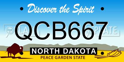 QCB667 North Dakota License Plate