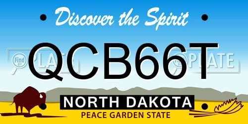 QCB66T North Dakota License Plate