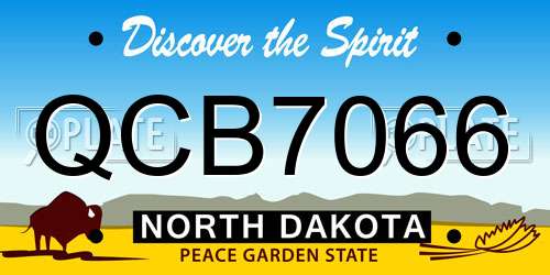 QCB7066 North Dakota License Plate