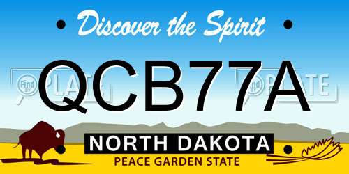 QCB77A North Dakota License Plate