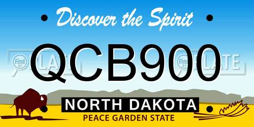 QCB900 North Dakota License Plate