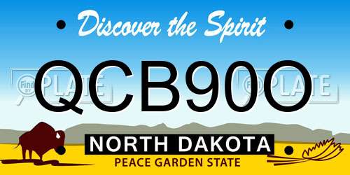 QCB90O North Dakota License Plate