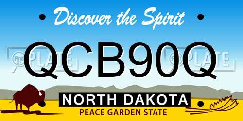 QCB90Q North Dakota License Plate