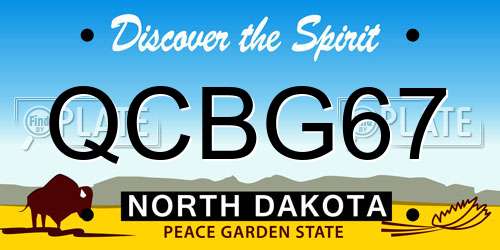 QCBG67 North Dakota License Plate