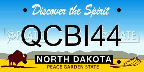 QCBI44 North Dakota License Plate