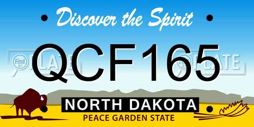 QCF165 North Dakota License Plate