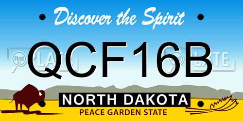 QCF16B North Dakota License Plate