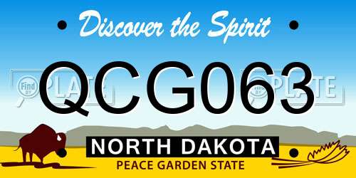 QCG063 North Dakota License Plate