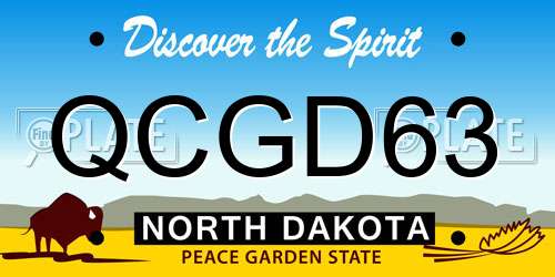 QCGD63 North Dakota License Plate