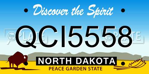 QCI5558 North Dakota License Plate