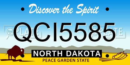 QCI5585 North Dakota License Plate