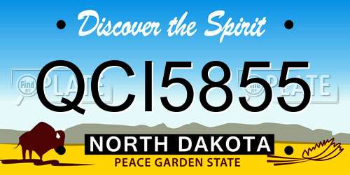 QCI5855 North Dakota License Plate