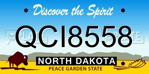 QCI8558 North Dakota License Plate
