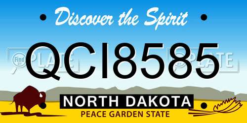QCI8585 North Dakota License Plate