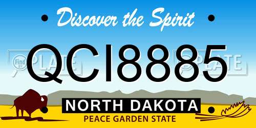 QCI8885 North Dakota License Plate