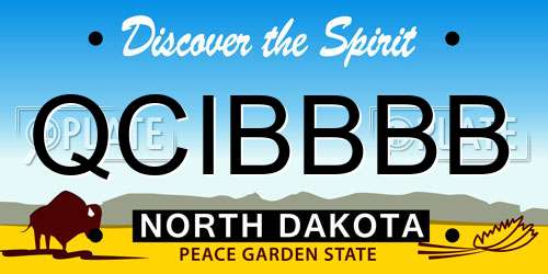 QCIBBBB North Dakota License Plate