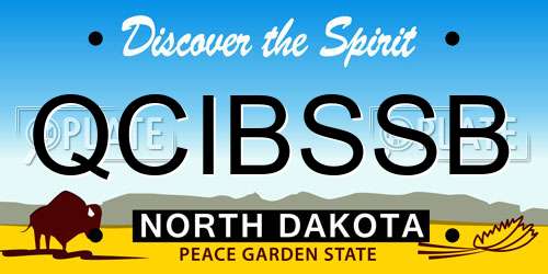 QCIBSSB North Dakota License Plate