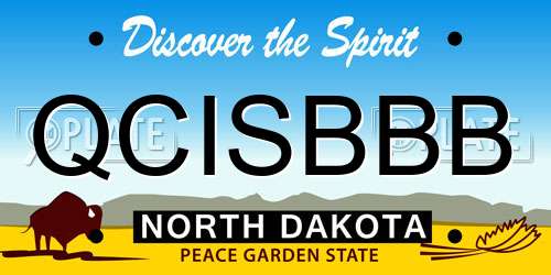 QCISBBB North Dakota License Plate
