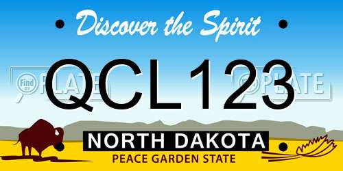 QCL123 North Dakota License Plate